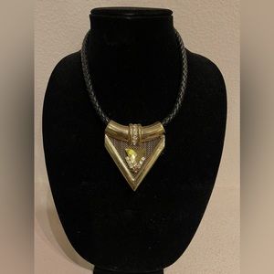 Rope and gold necklace